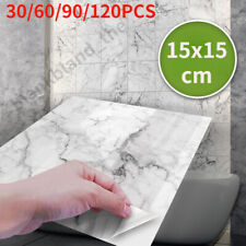 10-120Pcs Tile Stickers Marble Transfers Decals White Kitchen Bathroom Decor UK