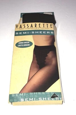 Vassarette Pantimedias Transparentes Floral Encaje Corte Alto Panty Talla Med Espresso Nuevo 1 Par Foto 1 de 4