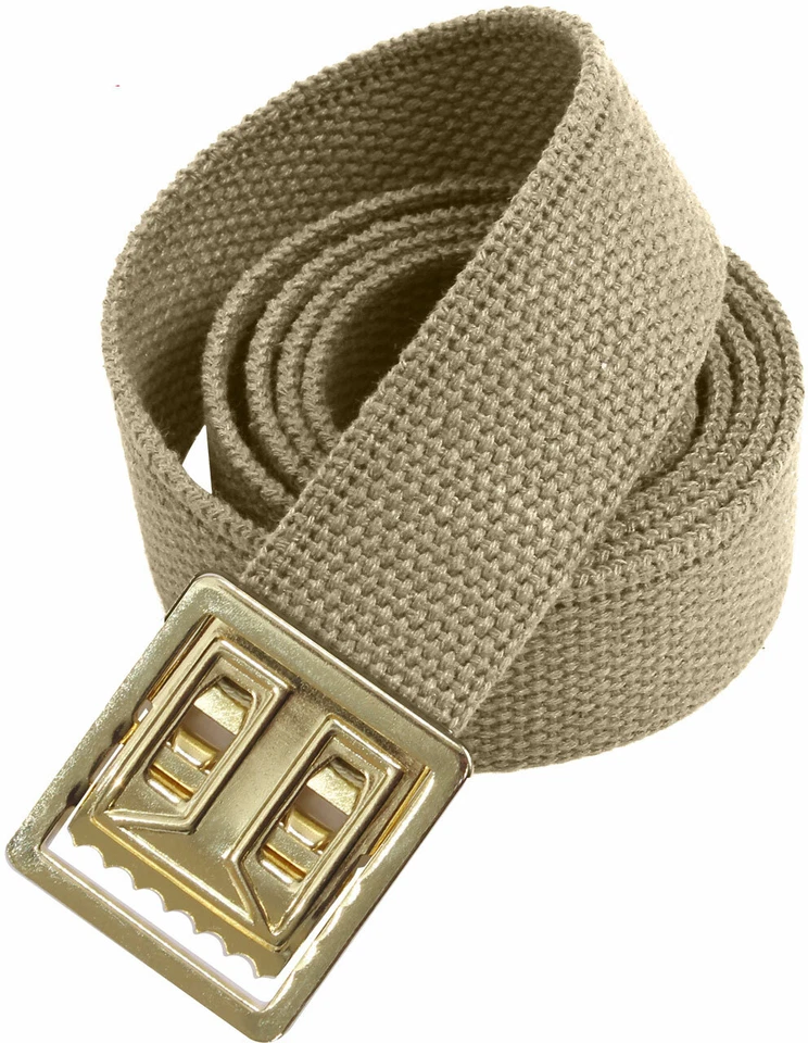 100% Cotton Web Belt with Open Face Buckle Military Heavy Duty Thick Webbed Belt - Image 1 of 1