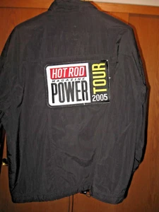 2005 Hot Rod Magazine Power Tour Nylon Jacket Black Men's sz XL Racing Stripes - Picture 1 of 6