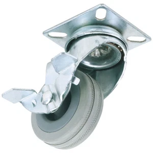 Draper 65474 75mm Durchmesser Drehbar Platte Befestigung Gummi Rolle mit Brems - - Bild 1 von 1