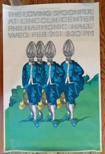 Póster original de colección Milton Glaser The Loving Spoonful concierto del Lincoln Center - Imagen 1 de 6