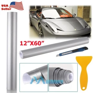 12" x 60" Matte Gray Vinyl Wrap Car Sticker Film Decal Bubble Free Air Release - Picture 1 of 10