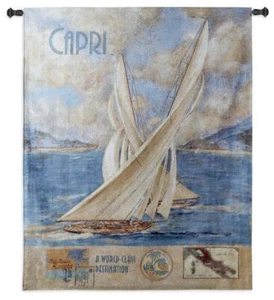 41x52 CAPRI Segelboot Ozean nautisch Wandteppich Wandhängung - Bild 1 von 1