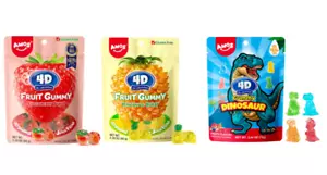 AMOS 4D Gummibonbons Dinosaurier, Erdbeere oder Ananas Tik Tok Süßigkeiten Fruchtsaft - Bild 1 von 4