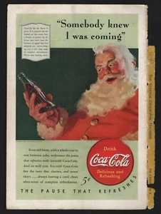 Coca-Cola Santa Advertisement National Geographic Back Cover 1940 - Picture 1 of 1