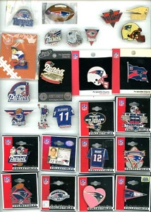 Patriots Vintage Pin Choice Some new on card New England NFL Brady Bledsoe - Picture 1 of 31