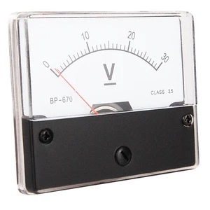 Einbau Messinstrument 0 - 30 V DC, Messgerät, Analog Voltmeter mit Shunt - Bild 1 von 4
