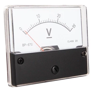 Einbau Messinstrument 0 - 30 V DC, Messgerät, Analog Voltmeter mit Shunt - Bild 1 von 4