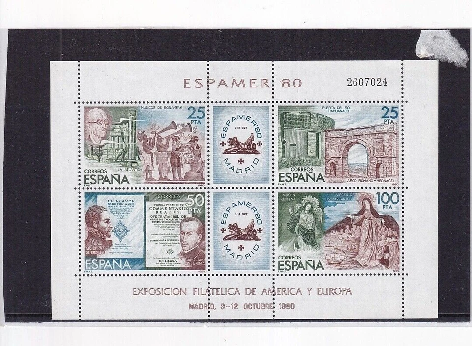 G005 Spain 1980 International Philatelic Exhibition ESPAMER `80 Madrid minisheet - Image 1 of 1