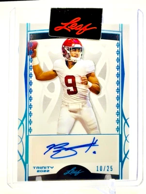 2022 BRYCE YOUNG Leaf Trinity Platinum Rookie Autograph /25 RC SSP Auto Bama🔥📈 - Image 1 of 2