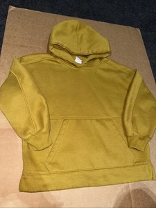 Zara Kids Olive Hoodie Pullover Sweater Size 9 Unisex Plain PREOWNED - Picture 1 of 4