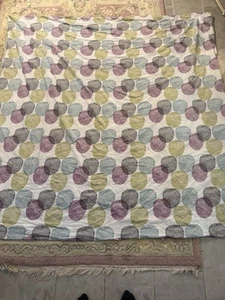 Ikea FULL Duvet Cover Lavender Green Blue Circles snaps 100% Cotton - Picture 1 of 9