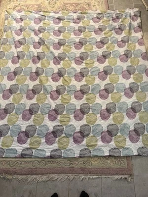 Funda nórdica completa Ikea verde lavanda azul círculos broches de presión 100 % algodón Foto 1 de 4