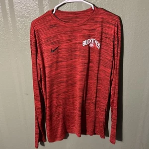 NWOT Men's Large Nike Tee Dri-Fit NCAA Ohio State Buckeyes Long Sleeve T-Shirt - Picture 1 of 5