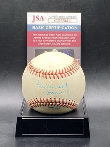 Pelota Oficial Serie Mundial 1991 Fay Vincent Autografiada Inscrita Juego 3 Certificado de Autenticidad JSA - Imagen 1 de 4