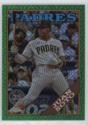 2023 Update 1988 Topps Chrome Silver Pack Mojo Green Refractor /99 Juan Soto - Image 1 of 2
