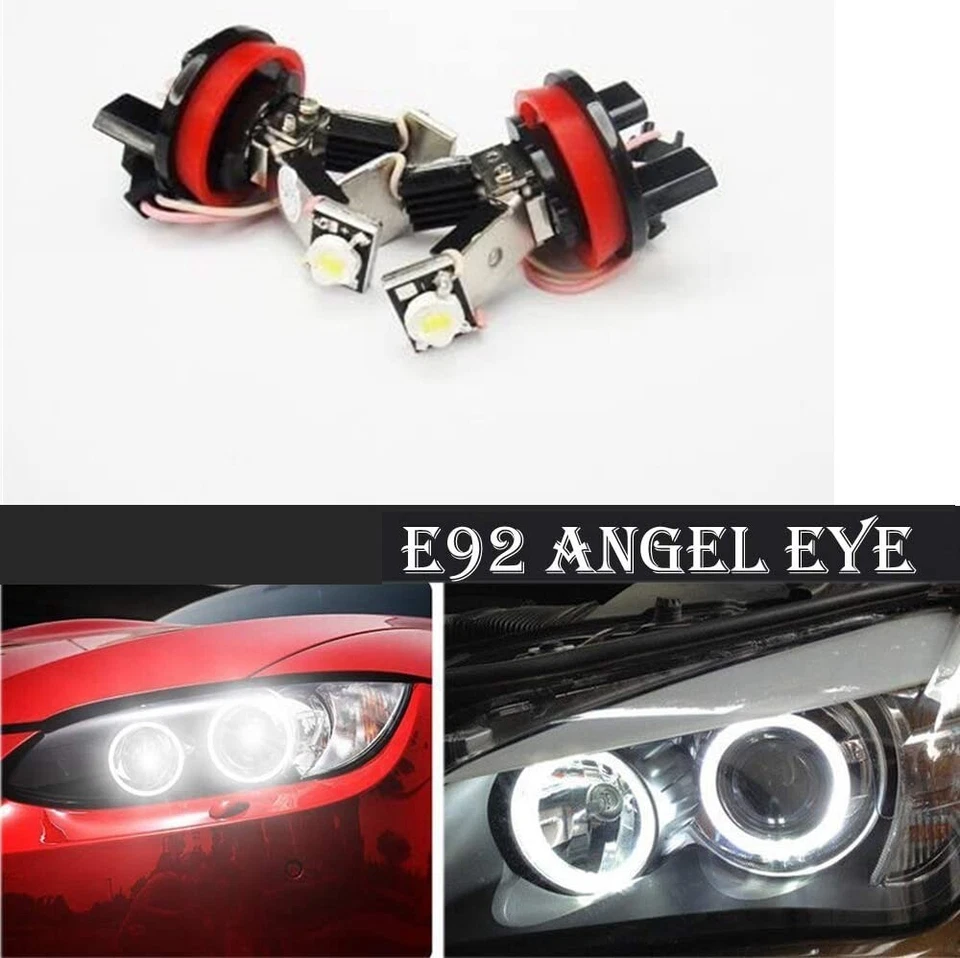 2x Para BMW E82 E90 E92 M3 E60 E63 E70 X5 E71 X6 LED Ojo de Ángel Halo Luz H8 Bombilla Foto 1 de 4