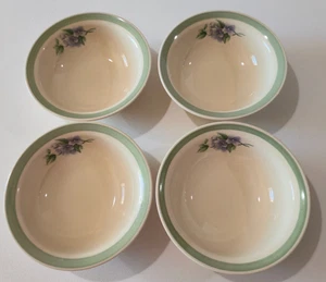 Juego de 4 cuencos de sopa de cereal para fiesta de jardín Pfaltzgraff 6-3/8" flores borde verde - Imagen 1 de 7