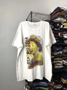 Vintage 2013 Sex Pistols Band T Shirt The Queen White XXL Size - Picture 1 of 9