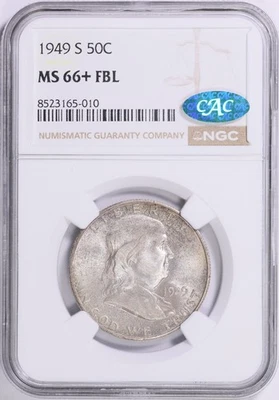 1949 S Franklin Half NGC MS66+ FBL CAC - Image 1 of 2