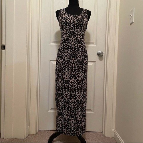 VETEMENTS Blue Star Clothing Company Maxi Abito Racerback Bodycon Nero Tan Medium M