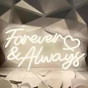 Insegna Neon Luce Led Personalizzata Per Sempre e Sempre Matrimonio - Foto 1 di 4