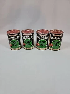 Lotto di 4! Rara lattina di latta olio superiore Bardahl vintage anni 50 coin bank 3 hanno gioco monete - Foto 1 di 24