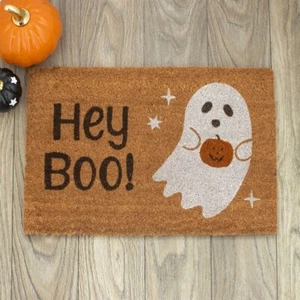 Halloween decor Natural Hey Boo Ghost Doormat - Picture 1 of 4