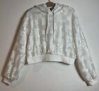 Akira Sequin Cropped Hooded Pullover Jacket S Small