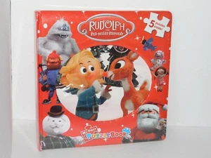 Rudolph Puzzle Book Christmas Gift Red Nosed Reindeer 5 Puzzles Age 3+ - Picture 1 of 8