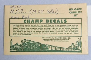CALCOMANÍAS TREN CHAMP CALIBRE HO NUEVA YORK CENTRAL EARLY BIRD REFG. HR-57 #5 - Imagen 1 de 2