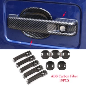 Carbon Fiber Outer Door Handle + Bowl Cover For Benz G W463 G350 G55 G63 19-2020 - Foto 1 di 12