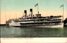 Vintage Postcard White Star Line Steamer Tashmoo Detroit MI Michigan       E-248