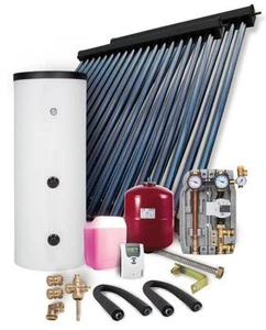 Solaranlage Paket HP30 9,78m² Vakuumröhrenkollektor Frischwasserspeicher 400l - Bild 1 von 8
