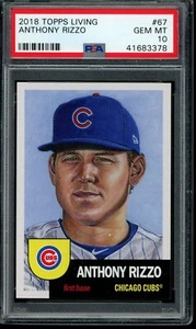 2018 Topps Living Set #67 Anthony Rizzo PSA 10 Gem Mint SP Short Print Card - Picture 1 of 2
