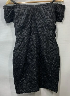 Lindo mini vestido de cóctel para mujer Donna Morgan negro talla 6 estampado floral elevado Foto 1 de 4