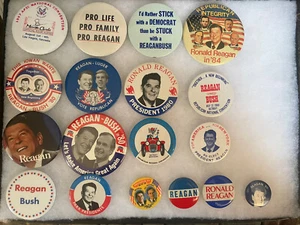 BOTONES 18 Ronald Reagan Campaña Presidencial Grande - Imagen 1 de 5