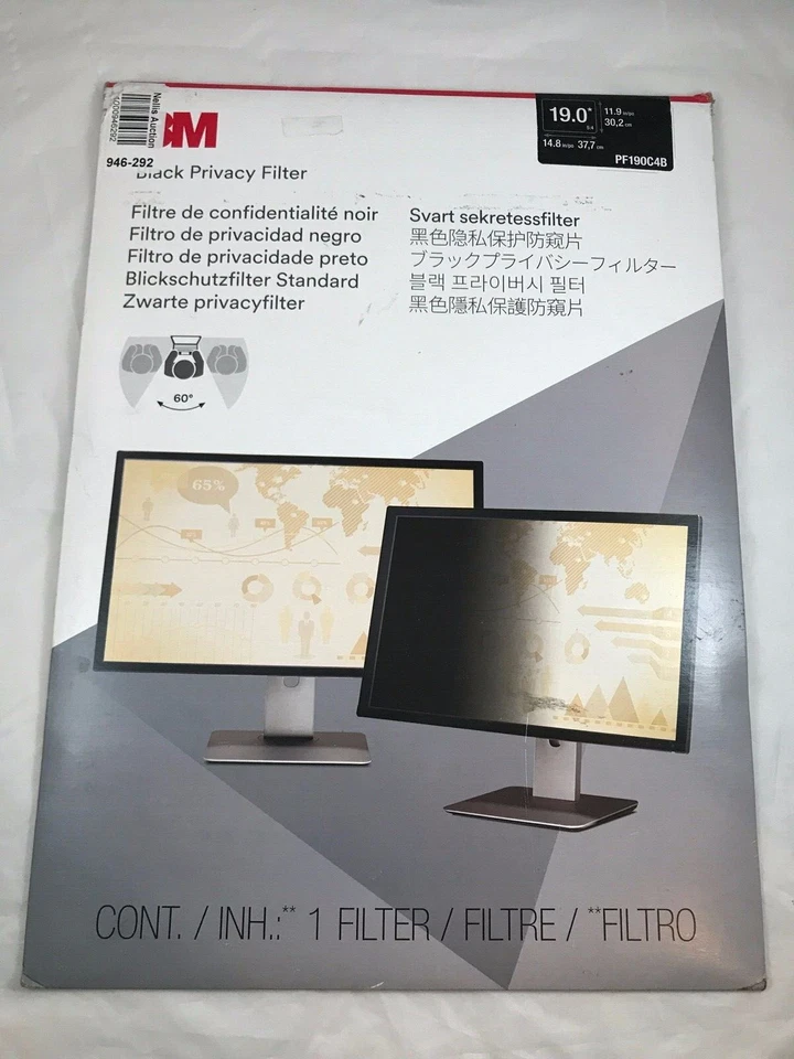 Privacy Filter for 19" Standard LCD Monitor - 3M - PF190C4B - Image 1 of 4