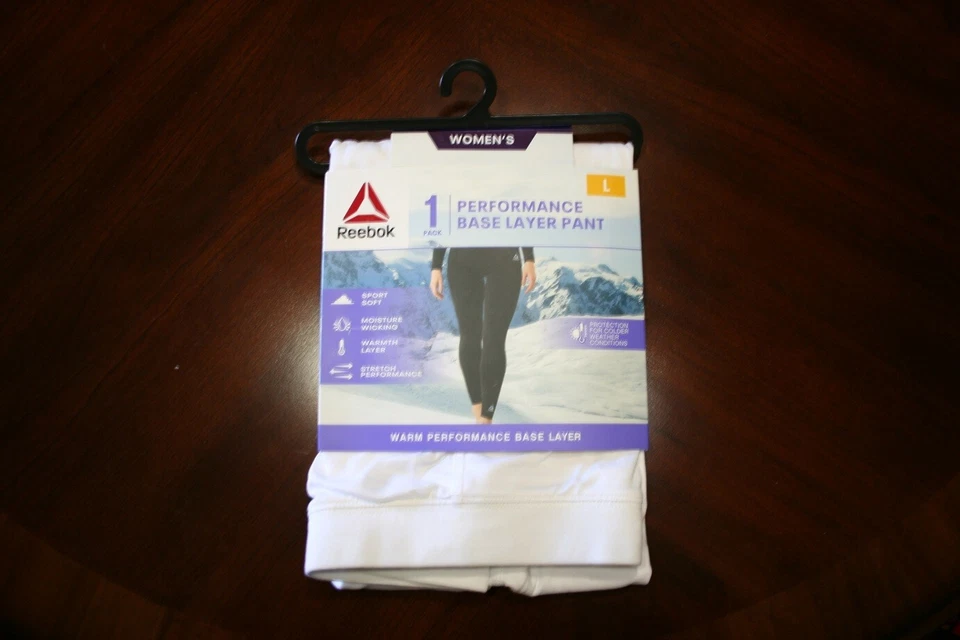 Reebok/Women's Performance Base Layer Pants/ Leggings/White NEW  L (32"- 34") - Image 1 of 1