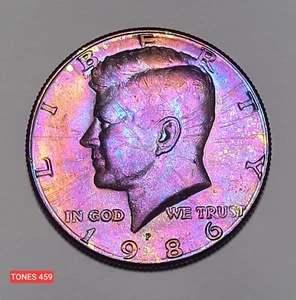 1986-P KENNEDY HALF DOLLAR STORNING MONSTER TONES459 - Foto 1 di 2
