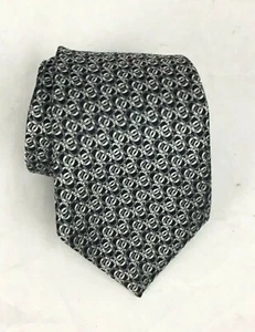 Robert Talbott Best Of Class Silver Black Tie 100% Silk 57”  - Picture 1 of 6