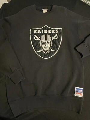 Sudadera Nutmeg Raiders Shield Cuello Redondo Talla Grande Negra De Colección NFL Fútbol Foto 1 de 4