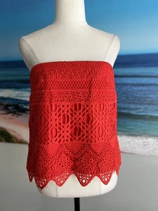 KOOKAI Rosetta Red Lace Tube Top Size 34 – Strapless crochet - Picture 1 of 6