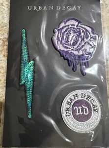 NIP Urban Decay Iron On Patches VTG Rose, Lightning Bolt, Classic Token New - Picture 1 of 12