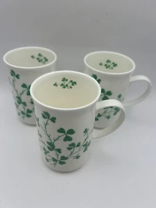 Set of 3 St. George Green Shamrocks Fine Bone China Coffee Cups - Picture 1 of 8