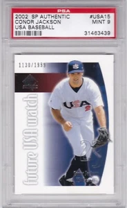 Conor Jackson 2002 SP Authentic #USA15 USA Baseball PSA 9 MINT - Picture 1 of 2