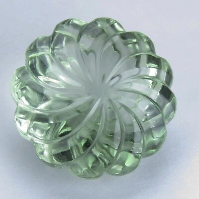 Hermosa amatista verde natural (prasiolita) 18 mm tallada forma de flor 20,12 quilates Foto 1 de 4