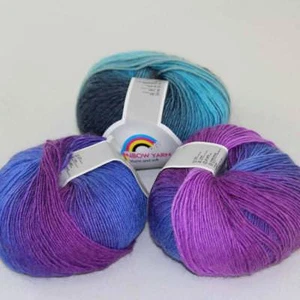 Hot 3Balls*50g Soft Cashmere Wool Rainbow Wrap Shawl DIY Hand Knitwear Yarn 13 - Picture 1 of 24