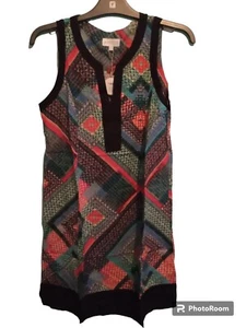 Apricot Multi Dress 10 Sleeveless Length 28ins - Picture 1 of 1